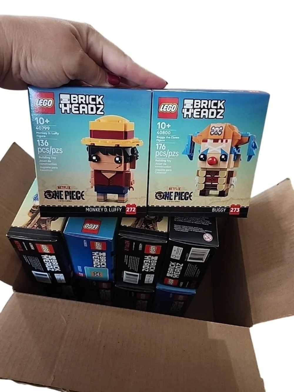 LEGO Brickheadz One Piece 40799 MONKEY D. LUFFY & 40800 BUGGY ~ NSIB